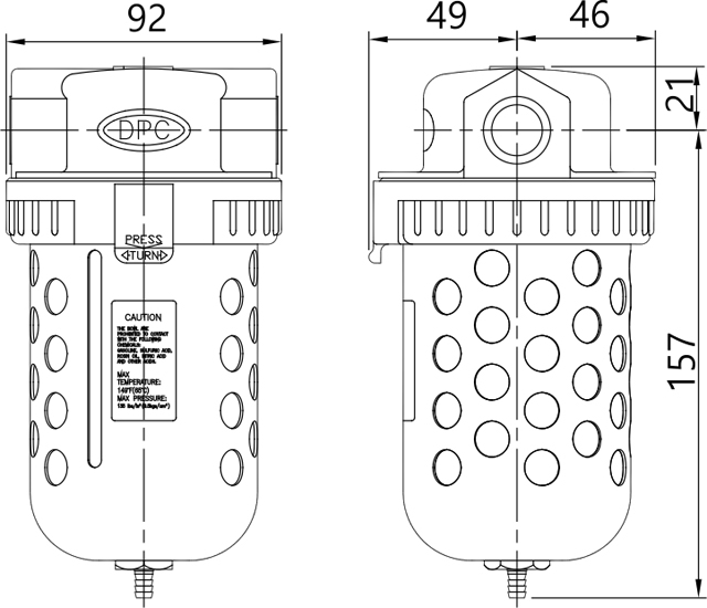 分水滤气器P803尺寸图