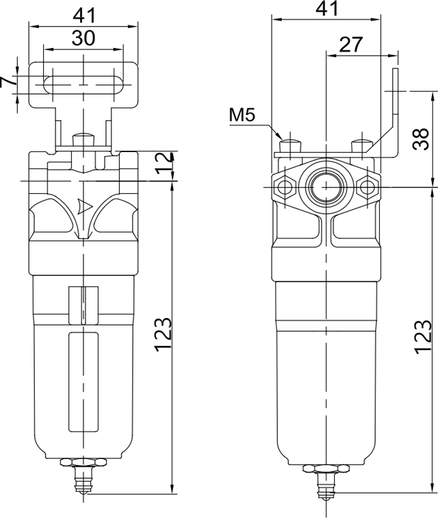 压缩空气过滤器M-300尺寸图